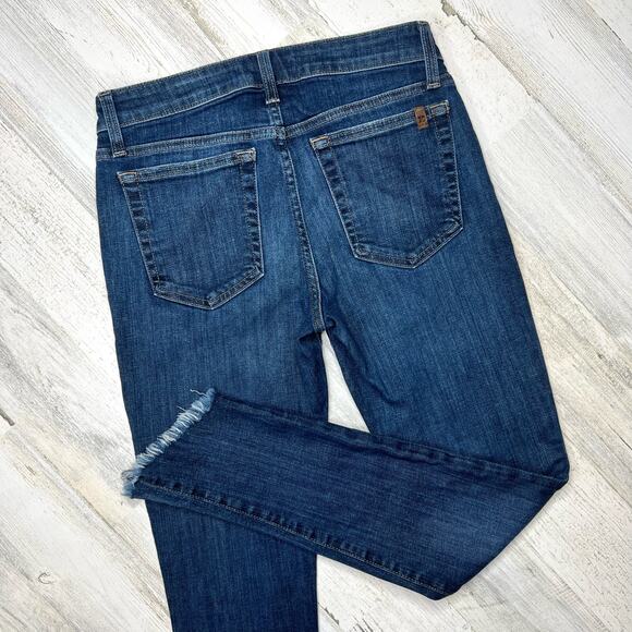Joe's Jeans Margaret Skinny Ankle Jean Size 26 Mid-Rise Frayed Asymmetrical Hem - Picture 8 of 12